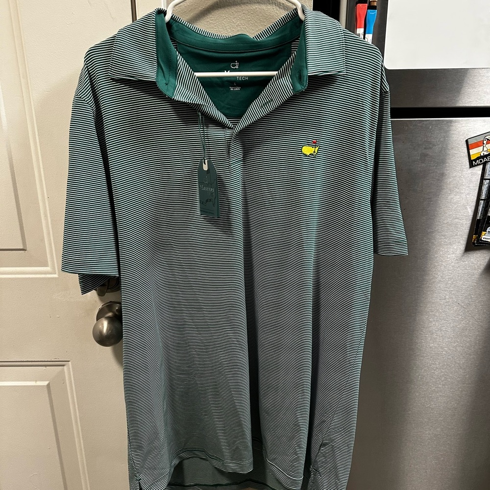 Masters Green and Black Striped Polo Shirt
